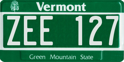 VT license plate ZEE127