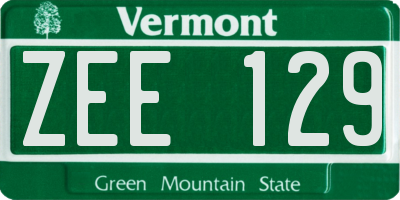 VT license plate ZEE129