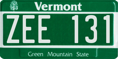 VT license plate ZEE131