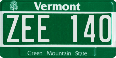 VT license plate ZEE140
