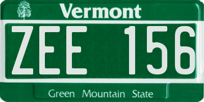 VT license plate ZEE156