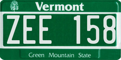 VT license plate ZEE158