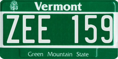 VT license plate ZEE159