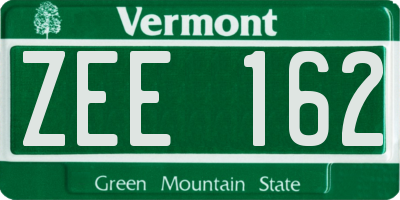 VT license plate ZEE162