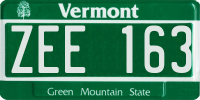 VT license plate ZEE163