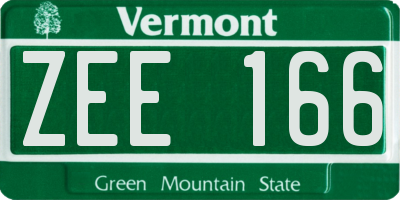 VT license plate ZEE166