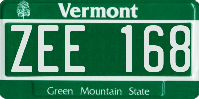VT license plate ZEE168