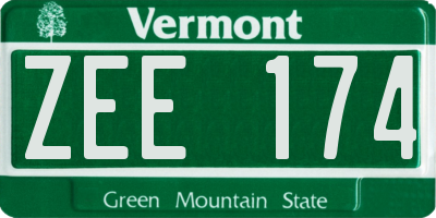 VT license plate ZEE174