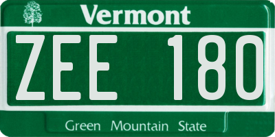 VT license plate ZEE180