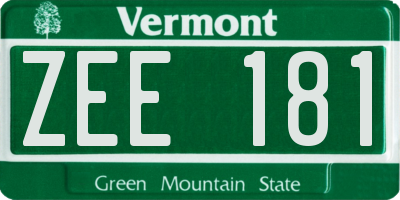 VT license plate ZEE181