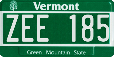 VT license plate ZEE185