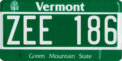 VT license plate ZEE186