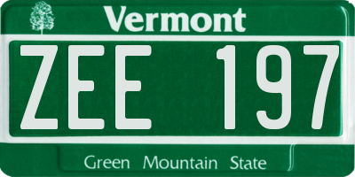 VT license plate ZEE197