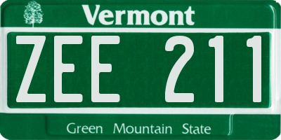 VT license plate ZEE211