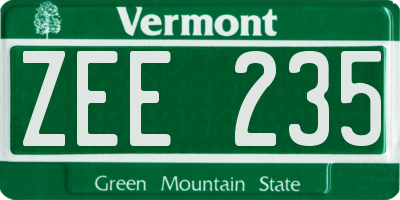 VT license plate ZEE235