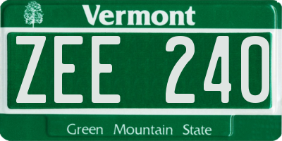 VT license plate ZEE240