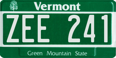 VT license plate ZEE241