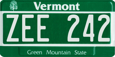 VT license plate ZEE242