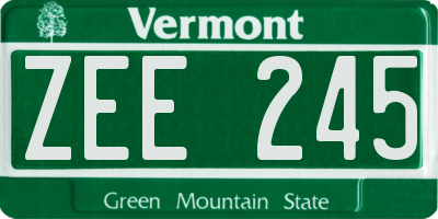 VT license plate ZEE245