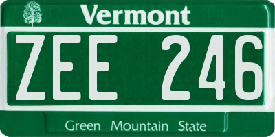 VT license plate ZEE246