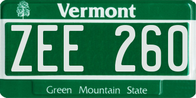 VT license plate ZEE260