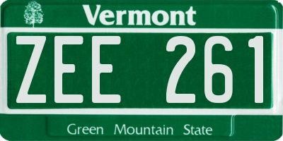 VT license plate ZEE261