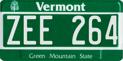 VT license plate ZEE264