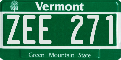 VT license plate ZEE271