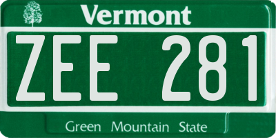 VT license plate ZEE281
