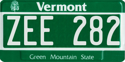 VT license plate ZEE282
