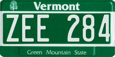 VT license plate ZEE284