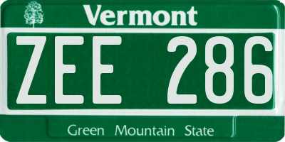 VT license plate ZEE286