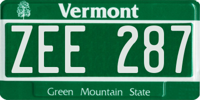 VT license plate ZEE287