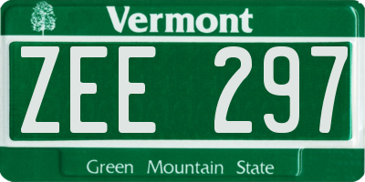 VT license plate ZEE297