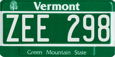 VT license plate ZEE298