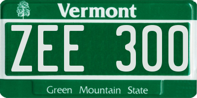 VT license plate ZEE300