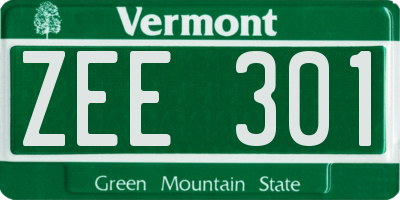 VT license plate ZEE301