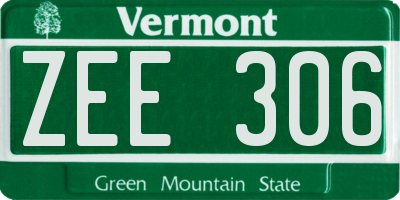 VT license plate ZEE306