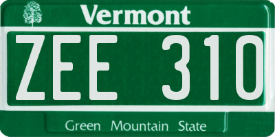 VT license plate ZEE310