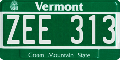 VT license plate ZEE313
