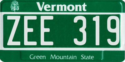 VT license plate ZEE319