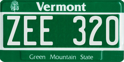 VT license plate ZEE320