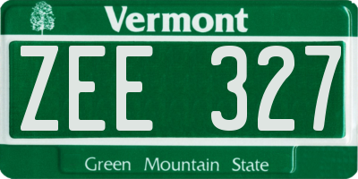 VT license plate ZEE327