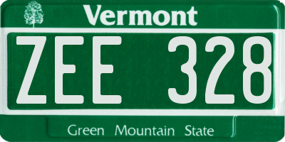 VT license plate ZEE328