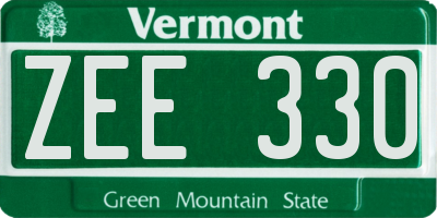 VT license plate ZEE330