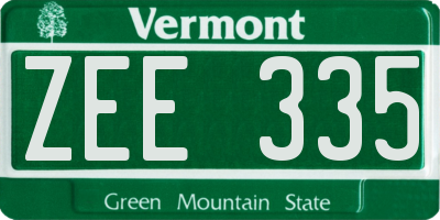 VT license plate ZEE335