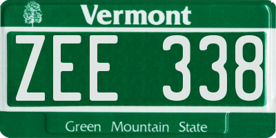 VT license plate ZEE338