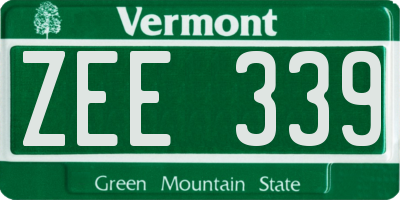 VT license plate ZEE339