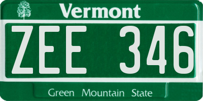 VT license plate ZEE346