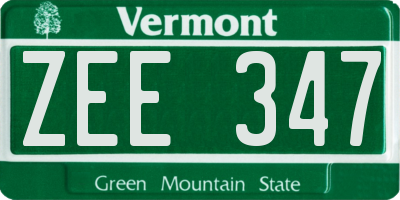 VT license plate ZEE347